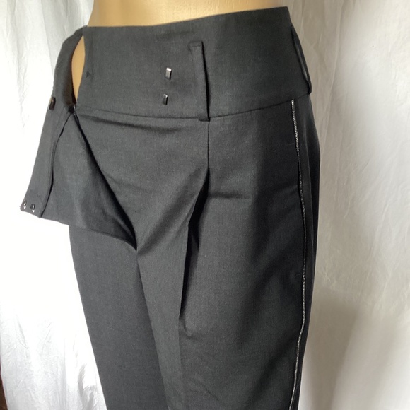 Peserico Italian Charcoal Aysmmetric zipper Dress Pants 40 / 6 - Picture 5 of 8
